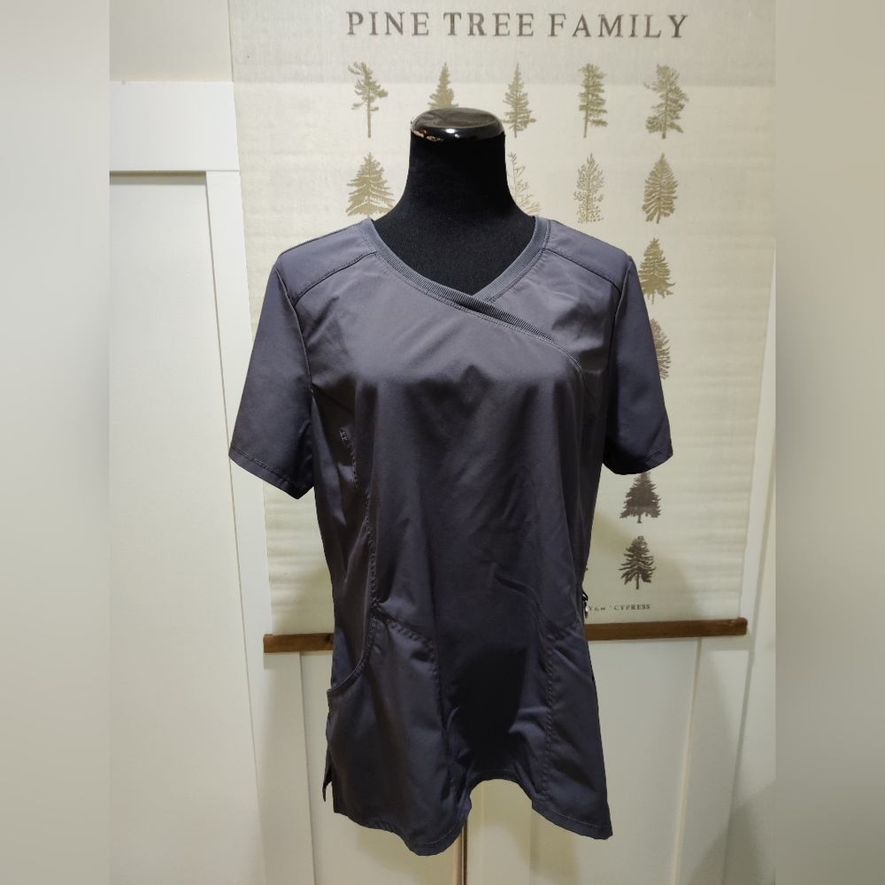 Infinity by Cherokee Grey Women’s Scrub Top | V-Neck Mock Wrap | XL